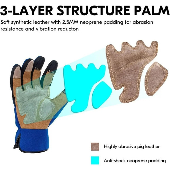 Gardening Gloves  Safety Work Blue Gloves Puncture-proof Thornproof For Men's - Picture 2 of 6